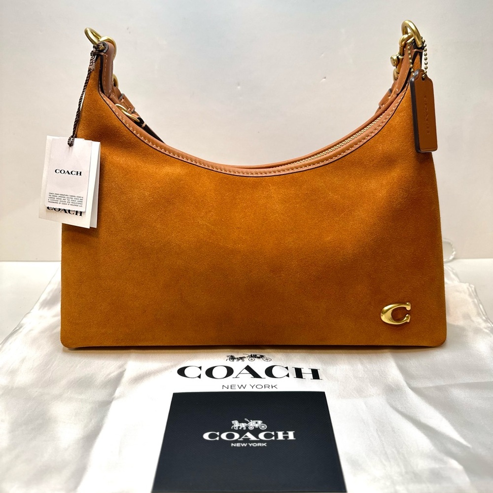 ✅Sold✅ Coach Juliet Hobo Bag – Burnished Amber Suede – Like New - Picture 10 of 17
